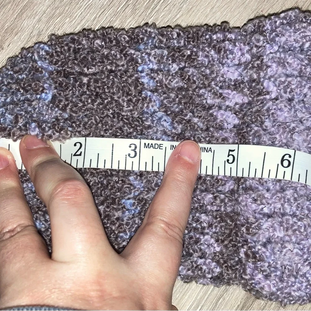HANDMADE cozy infant knit beanie hat in brown and lavender